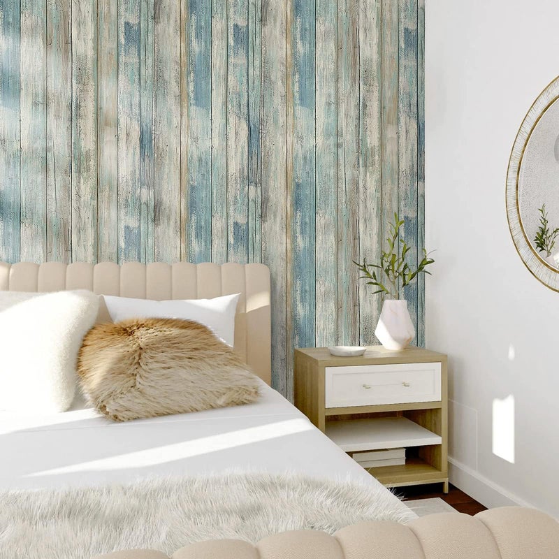 practicalWs Peel and Stick Wallpaper 17.71" x 236.2" Wood Wallpaper Wood Contact Paper Vintage Removable Self-Adhesive Wall Paper for Bedroom Walls Decor Faux Wooden Grain Look Vinyl Film Roll - Image 3